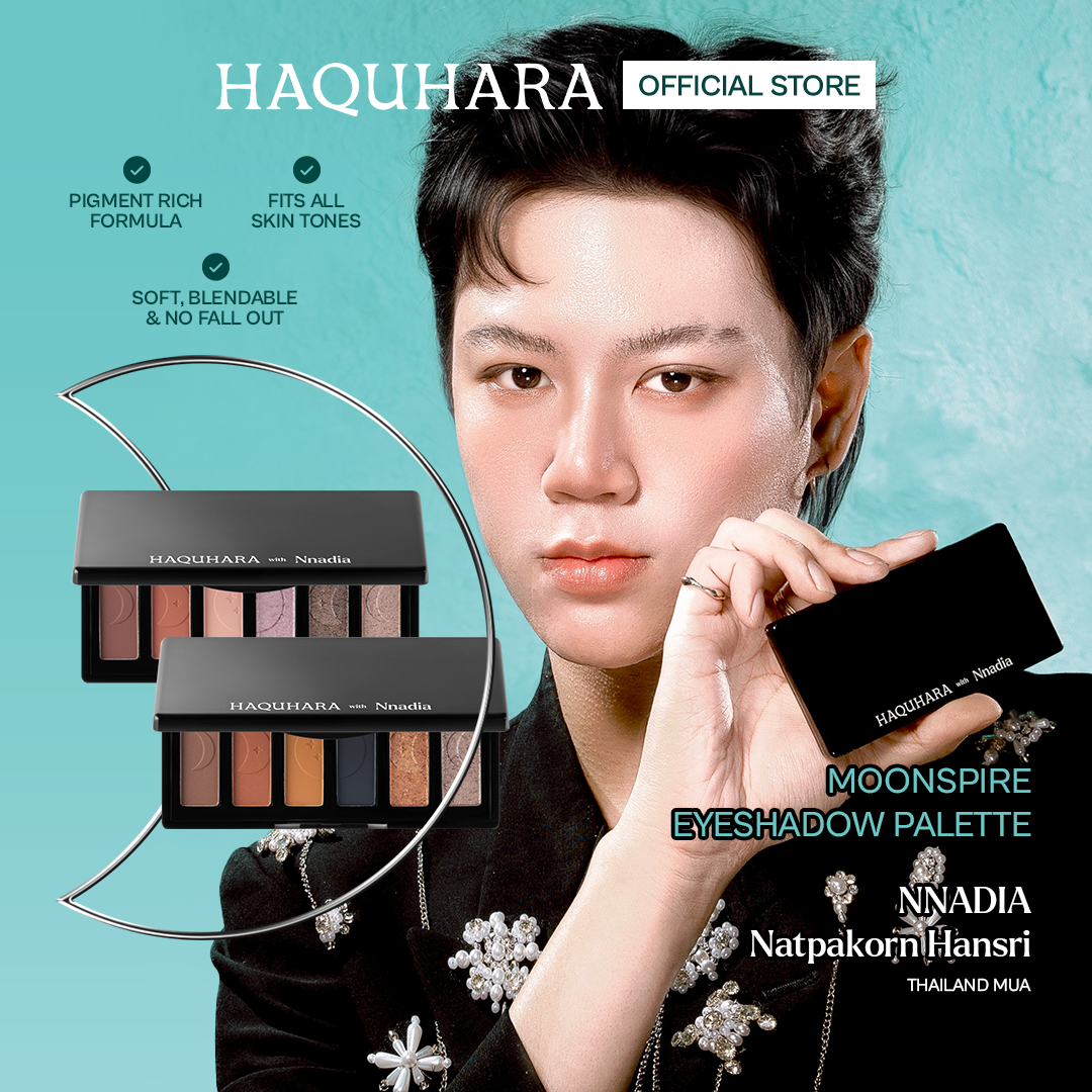 Haquhara with NNADIA Moonspire Face Palette Complete Set - 2 Blush On + 2 Hightlighter + 2 Eyeshadow Palette