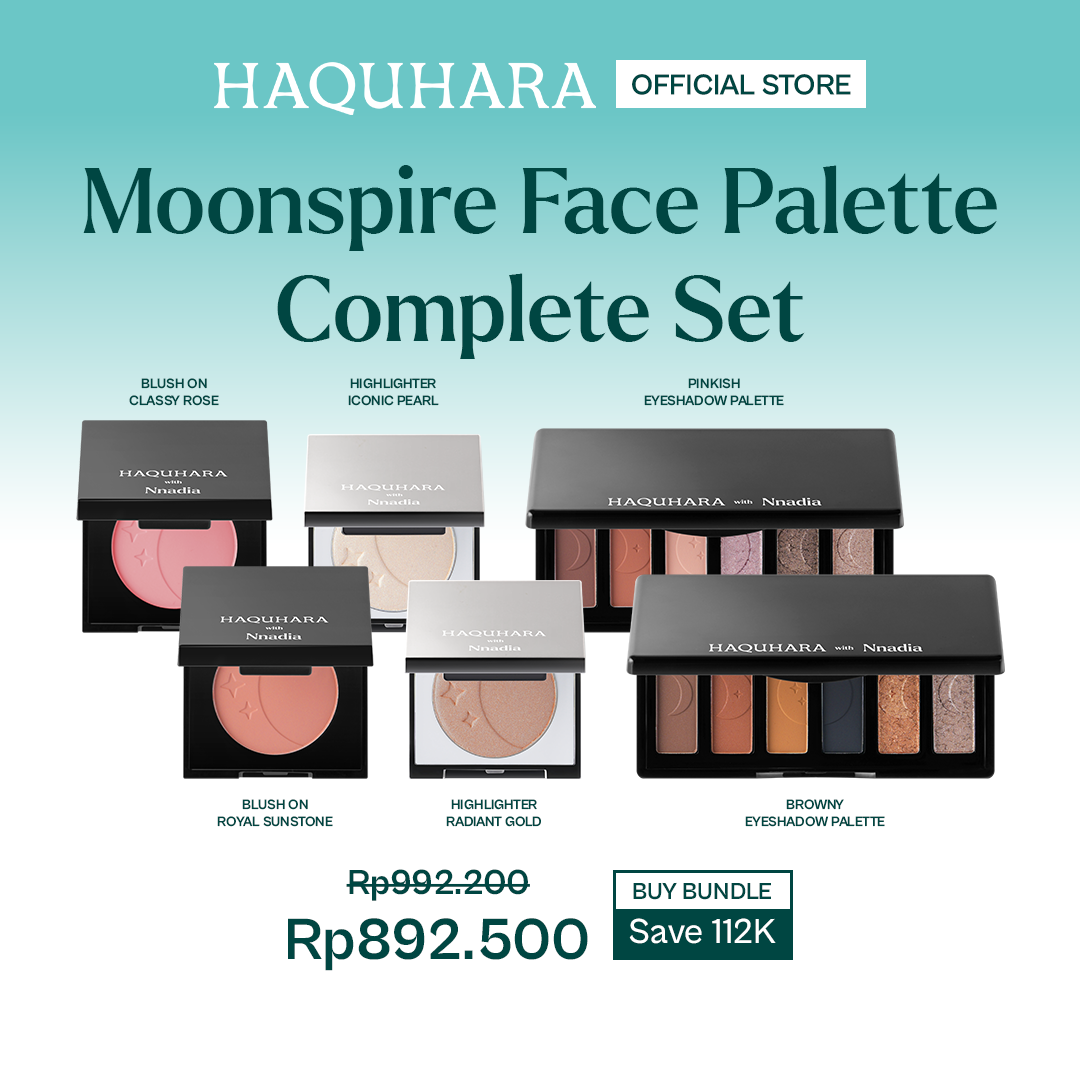 Haquhara with NNADIA Moonspire Face Palette Complete Set - 2 Blush On + 2 Hightlighter + 2 Eyeshadow Palette