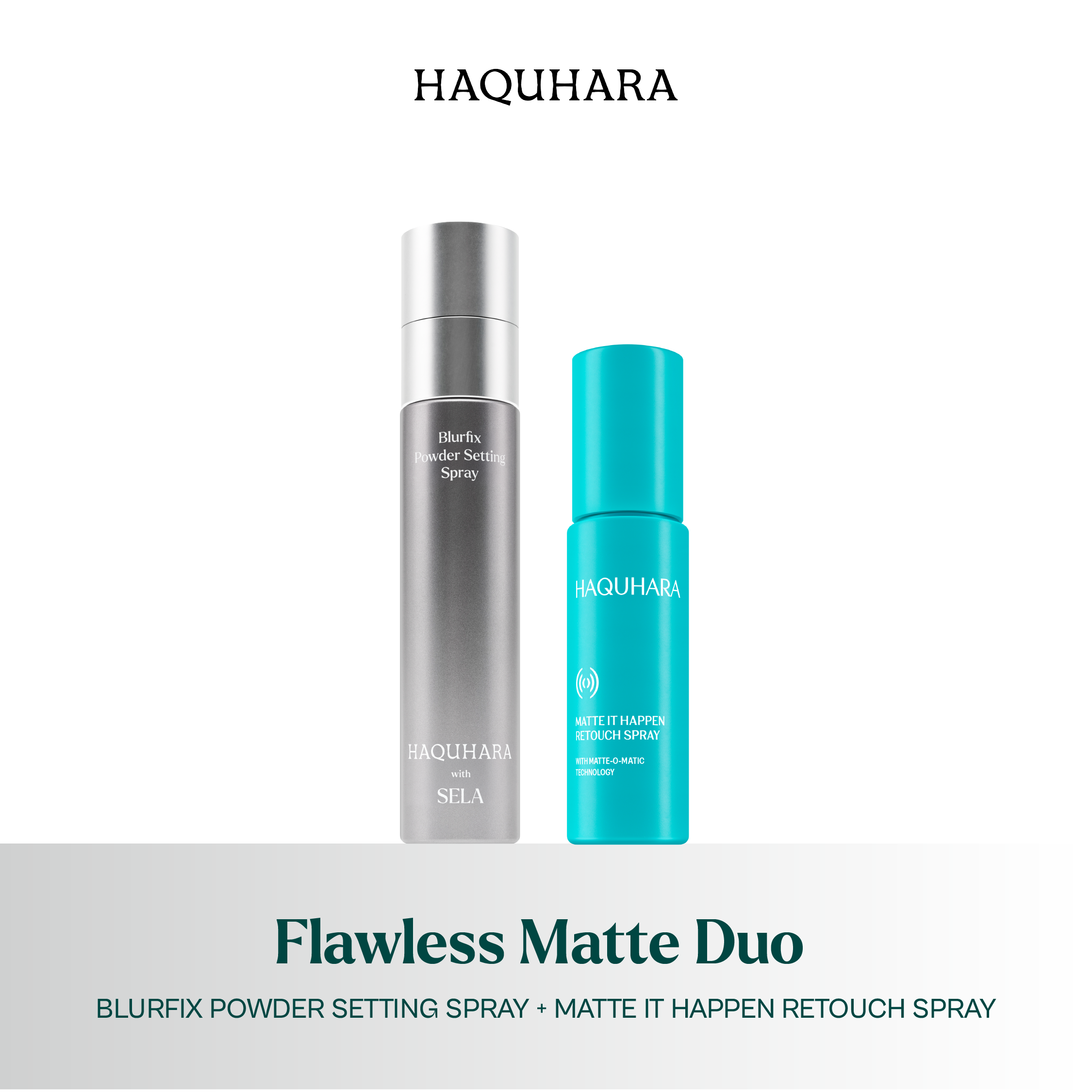 Haquhara Flawless Matte Duo - Blurfix Powder Setting Spray with SELA + Matte It Happen Retouch Spray