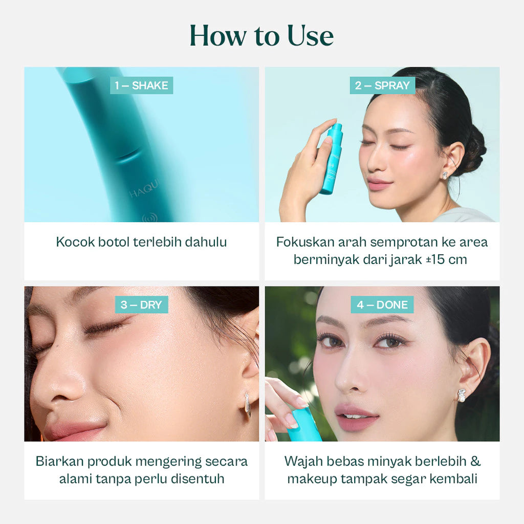 [Most Chosen Bundle] 2pc Haquhara Matte It Happen Retouch Spray/Instant Oil-Absorbent Face Spray /Gentle for Everyday Use/Liquid Blotting Paper Spray