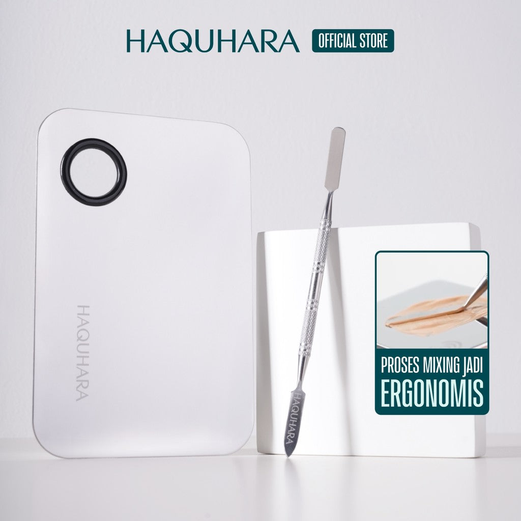 Haquhara Mixing Palette Makeup + Spatula / Palet Mixing Foundation Stainless