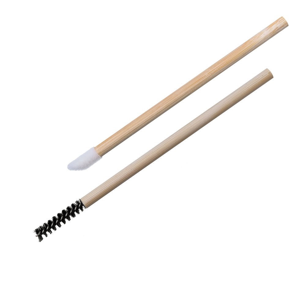 Haquhara Double Treat / Kuas Lips Spoolie Disposable Bamboo Brush