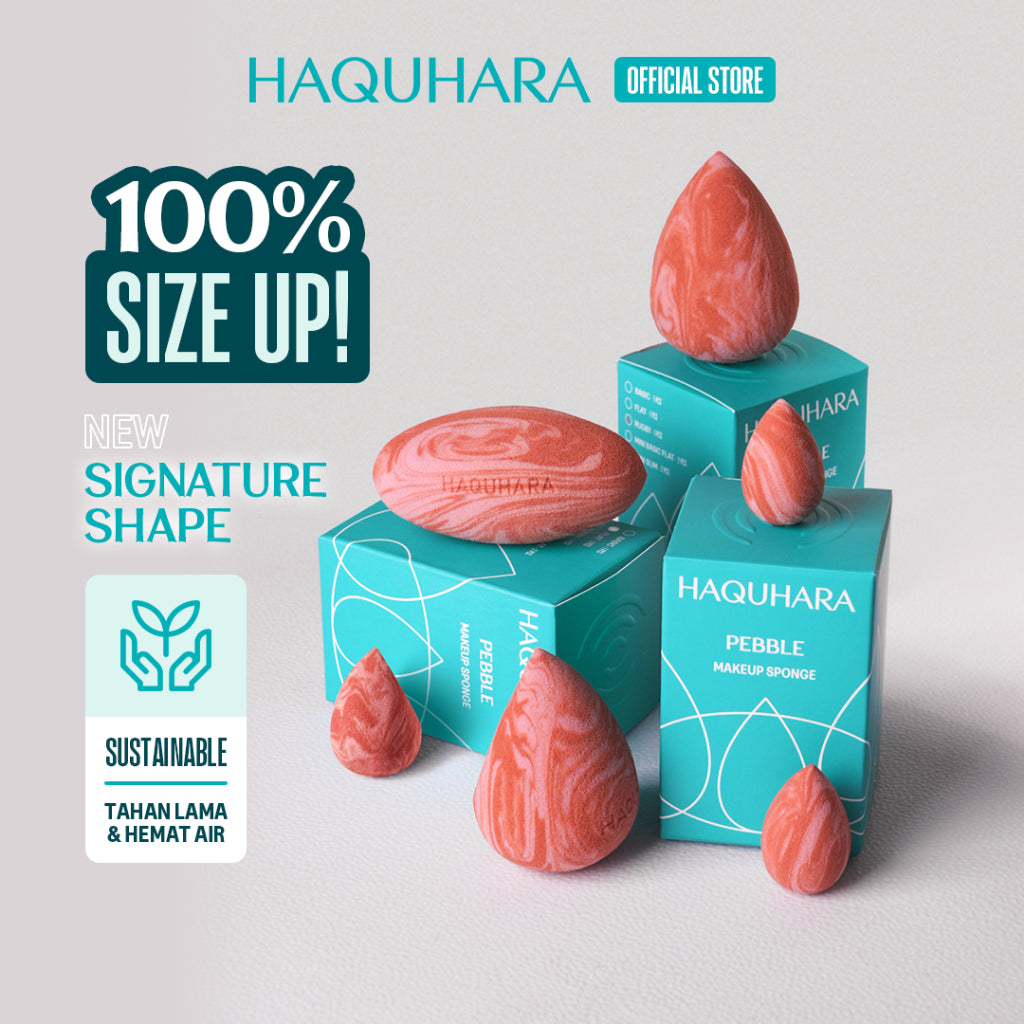 Haquhara Pebble Terracotta Makeup Sponge / Spons Makeup / Beauty Blender / Professional Grade Multi Shape