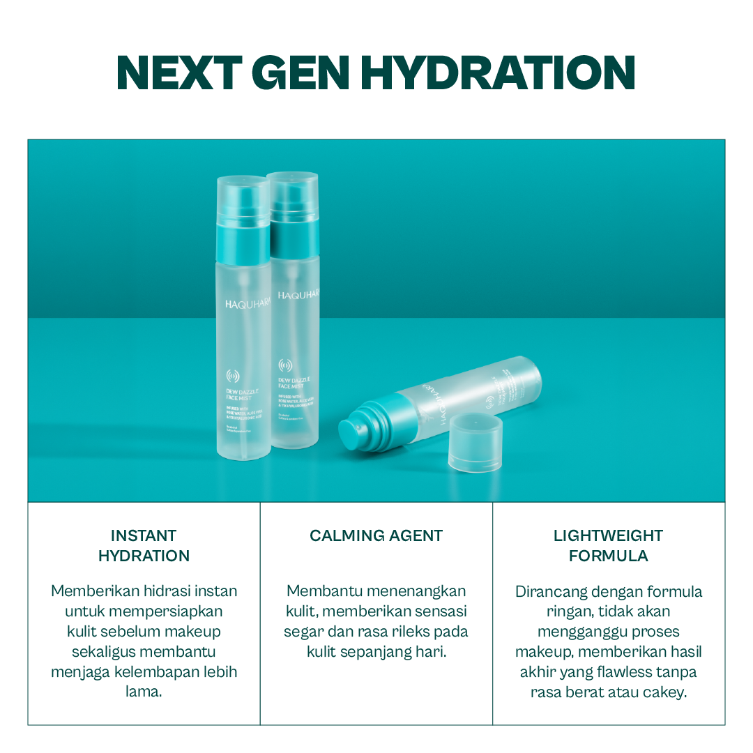 Haquhara Dew Dazzle Face Mist / Face Mist Makeup Skin Preparation Ultra Hydration / Face Mist Skin Care Booster