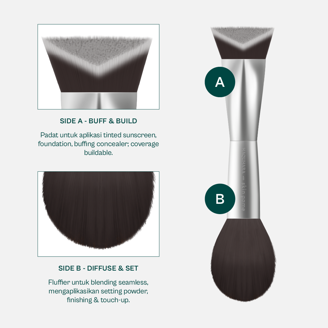 Haquhara with Skingame - Blend Architect Dual Brush / 2in1 Brush / Dual-sided Brush