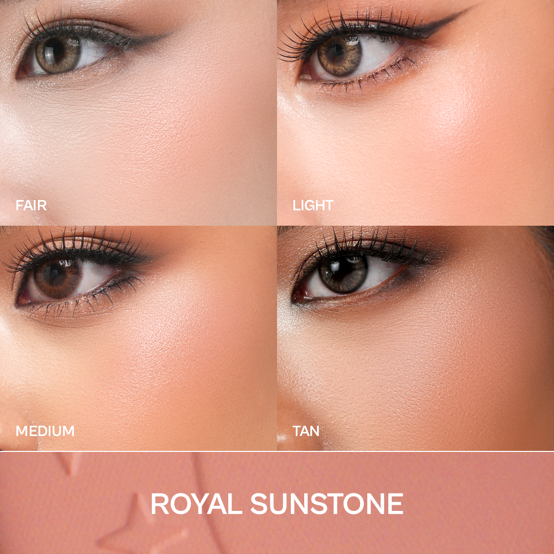 [BUNDLE 3PC] Haquhara with NNADIA Moonspire Browny Glam Set - Blush On Royal Sunstone + Highlighter Radiant Gold + Browny Eyeshadow Palette