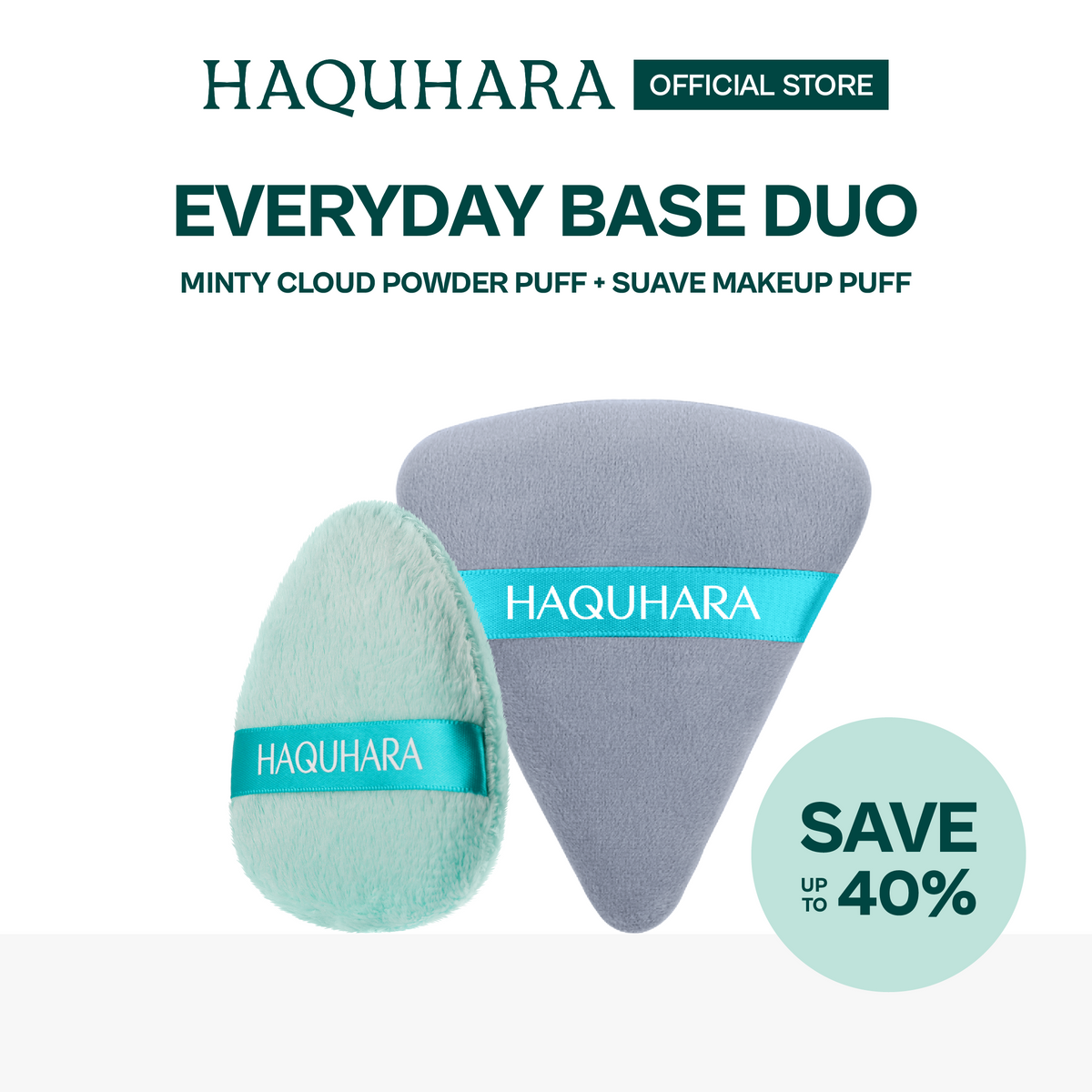 [BUNDLE 2PC] Haquharra Everyday Basic Duo - Brush & Makeup Sponge / Makeup Tools Biginner Friendly