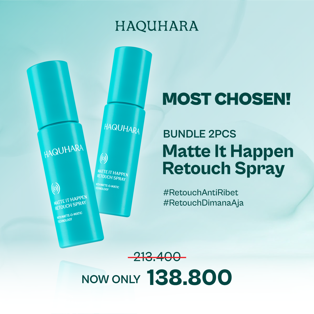 [Most Chosen Bundle] 2pc Haquhara Matte It Happen Retouch Spray/Instant Oil-Absorbent Face Spray /Gentle for Everyday Use/Liquid Blotting Paper Spray