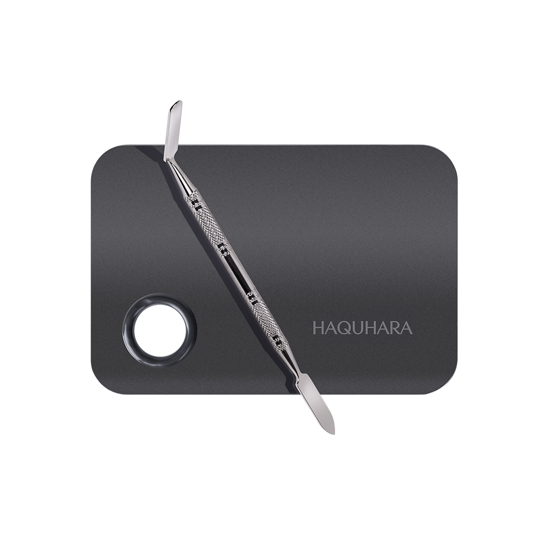 Haquhara Mixing Palette Makeup + Spatula / Palet Mixing Foundation Stainless