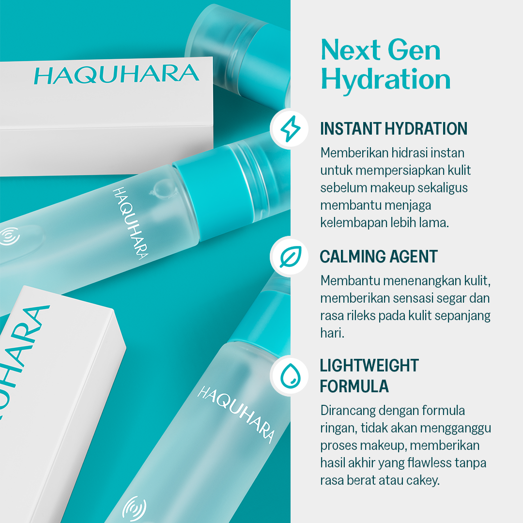 ⁠Haquhara Ready, Set, Glow! - Dew Dazzle Face Mist + Blurfix Powder Setting Spray with SELA