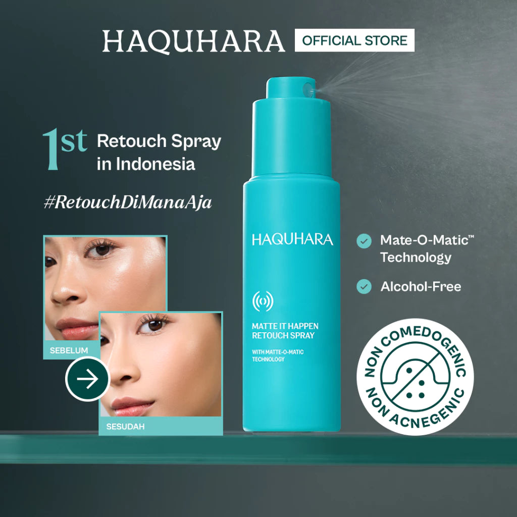 [Most Chosen Bundle] 2pc Haquhara Matte It Happen Retouch Spray/Instant Oil-Absorbent Face Spray /Gentle for Everyday Use/Liquid Blotting Paper Spray