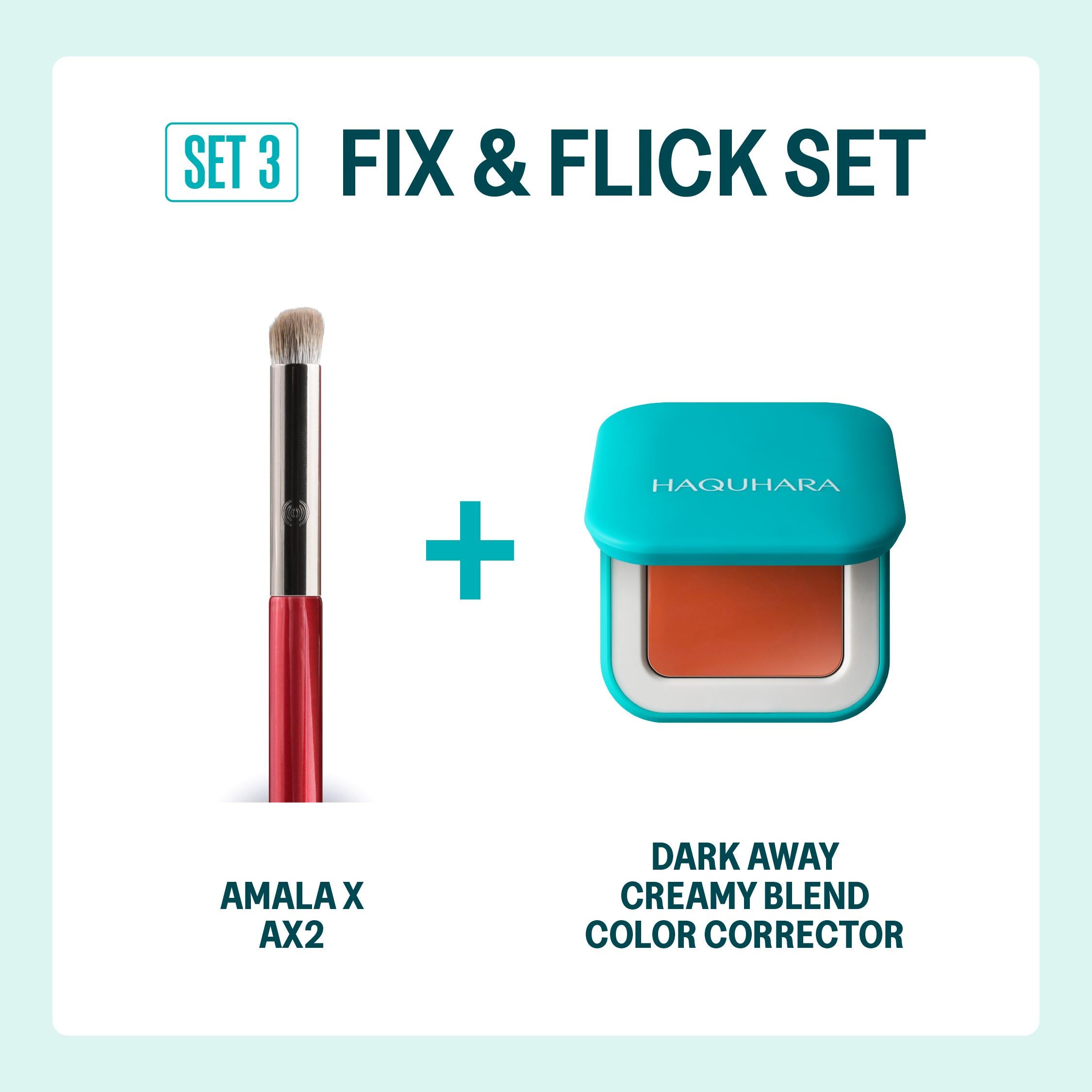 Haquhara Fix & Flick Set / Brush dan Color Corrector