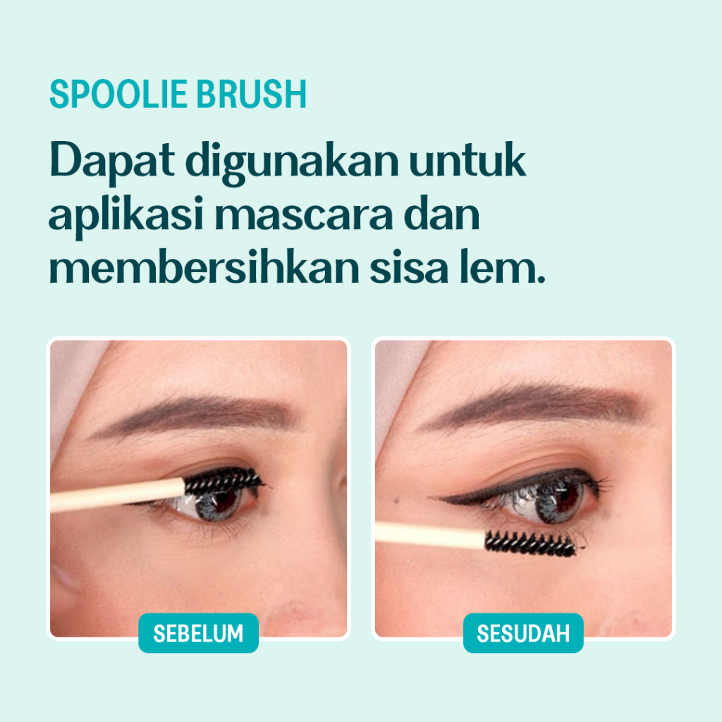 Haquhara Double Treat / Kuas Lips Spoolie Disposable Bamboo Brush