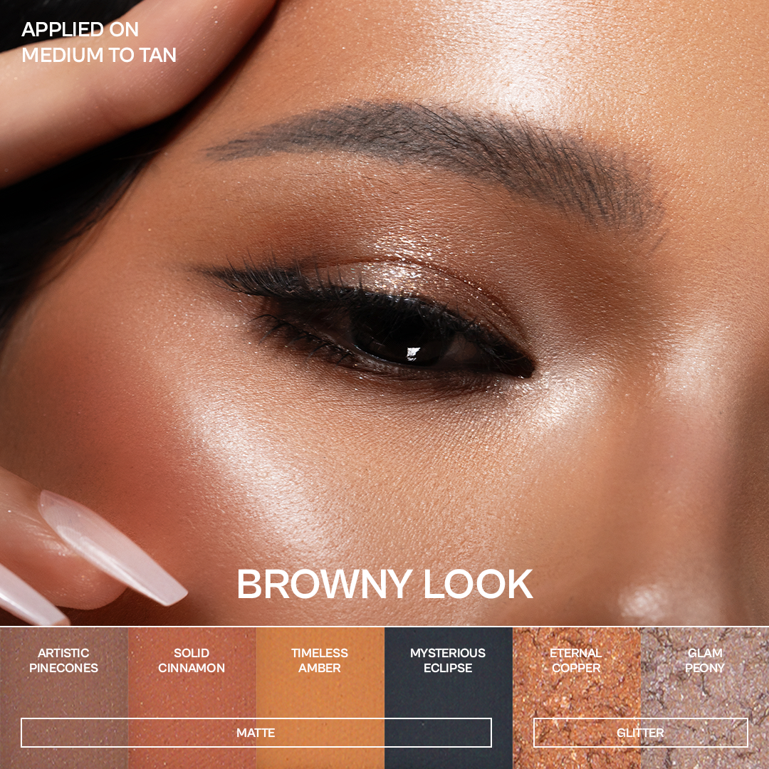 [BUNDLE 3PC] Haquhara with NNADIA Moonspire Browny Glam Set - Blush On Royal Sunstone + Highlighter Radiant Gold + Browny Eyeshadow Palette