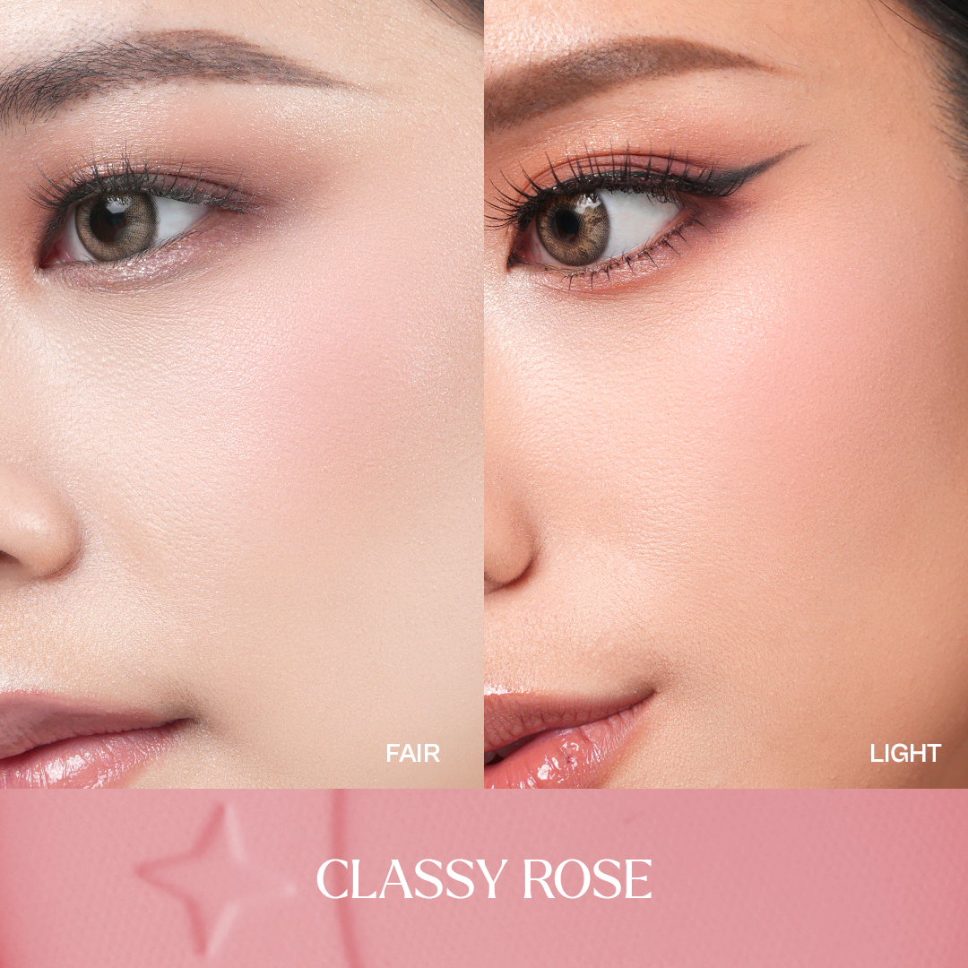 [BUNDLE 3PC] Haquhara with NNADIA Moonspire Pinkish Glow Set - Blush On Classy Rose + Highlighter Iconic Pearl + Pinkish Eyeshadow Palette