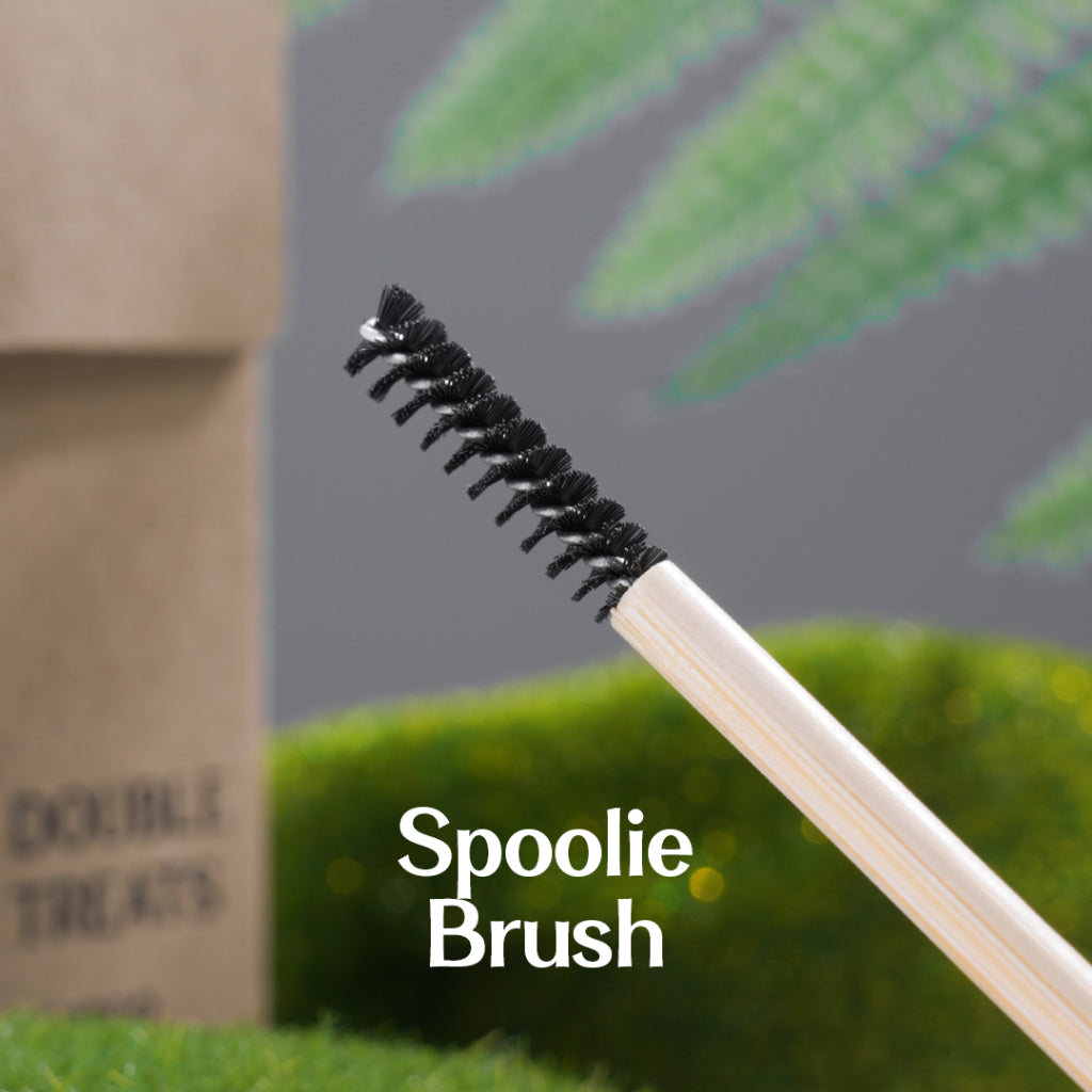 Haquhara Double Treat / Kuas Lips Spoolie Disposable Bamboo Brush