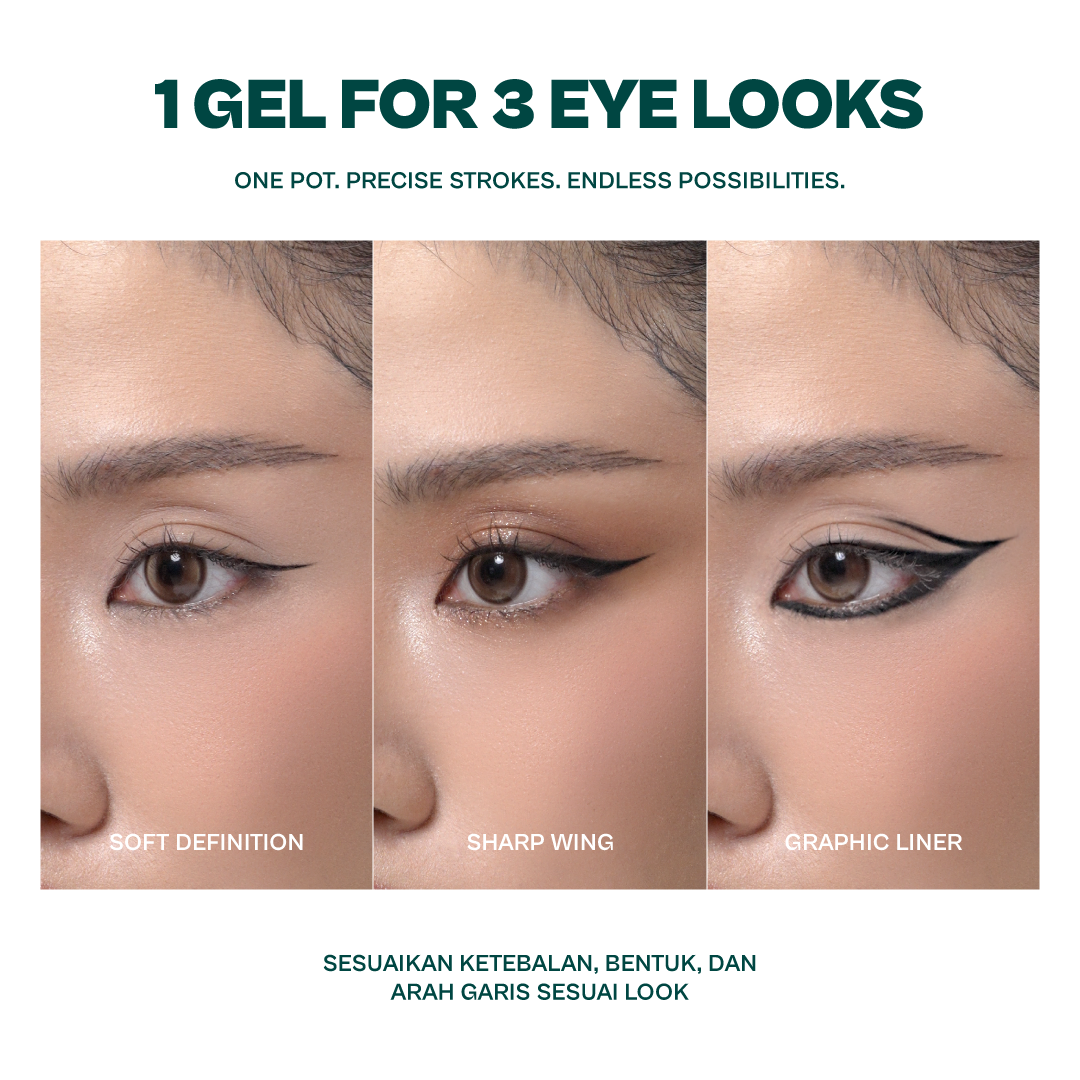 Haquhara Hypersync Ultrablack Eyeliner Gel & Detailist Brush / Matte Eyeliner Gel Pot & Brush Aplikator