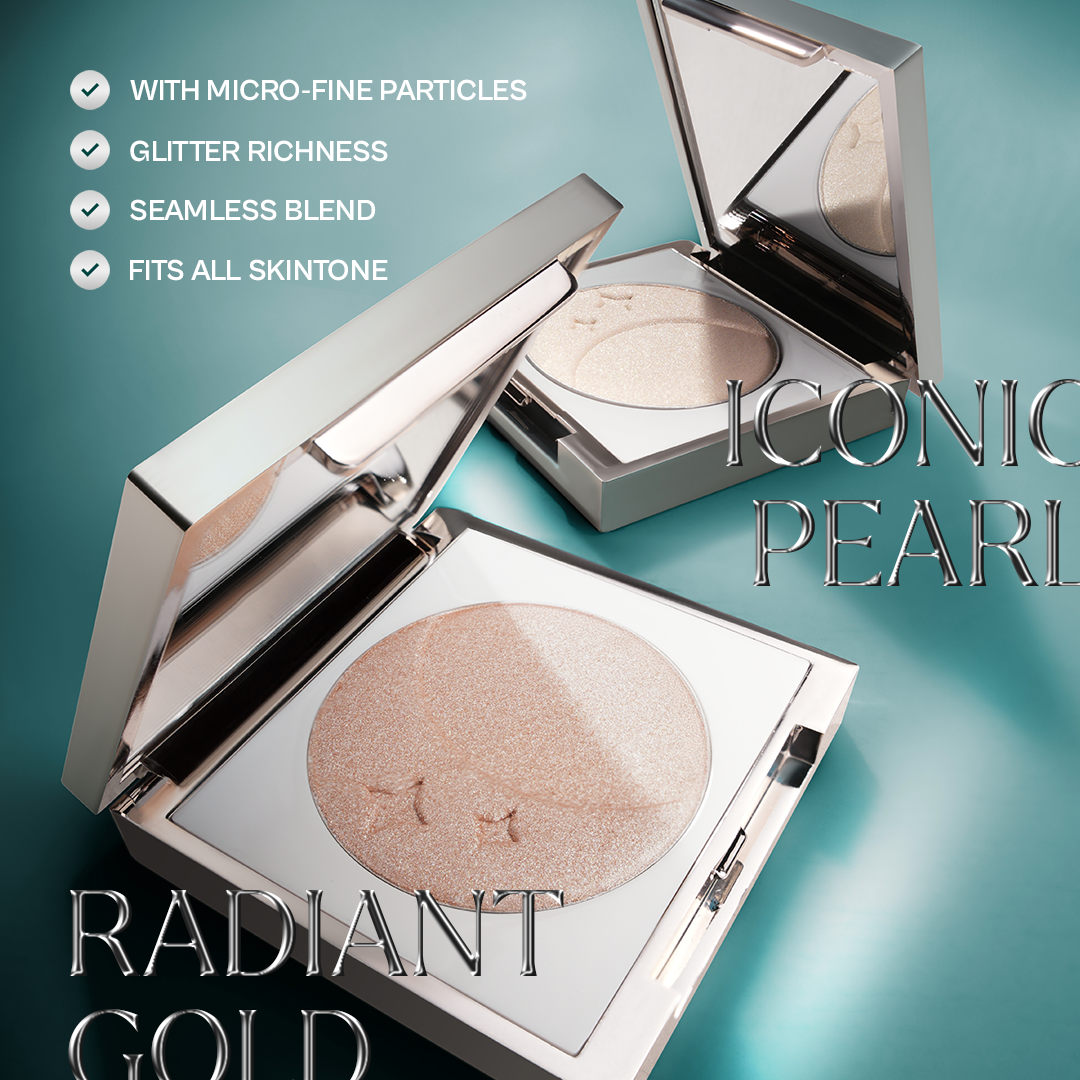 [BUNDLE 3PC] Haquhara with NNADIA Moonspire Browny Glam Set - Blush On Royal Sunstone + Highlighter Radiant Gold + Browny Eyeshadow Palette