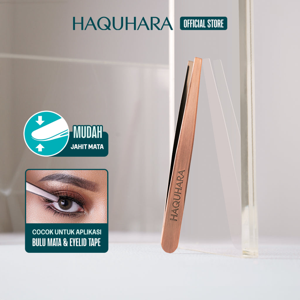 Haquhara Flat Tip Tweezer Pinset Bulu Mata Kotak