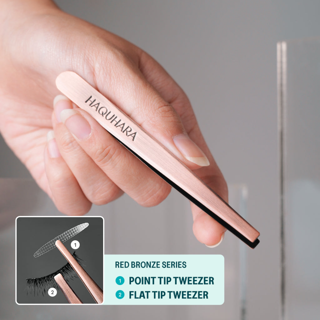 Haquhara Flat Tip Tweezer Pinset Bulu Mata Kotak