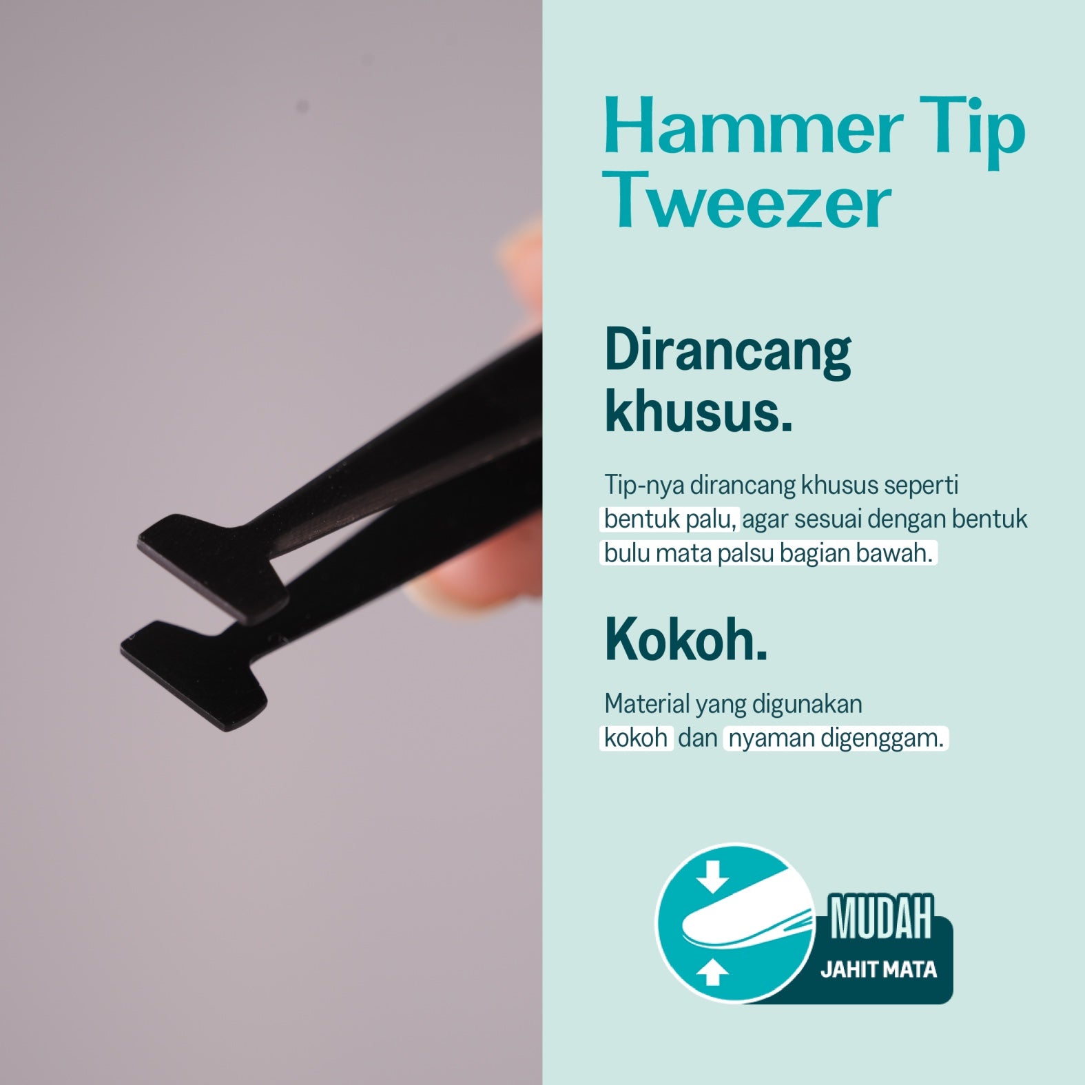 Haquhara Hammer Tip Tweezer Pinset Bulu Mata Bawah Palu